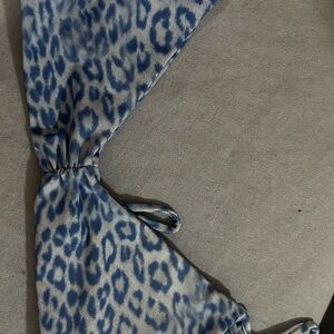 Skatie Blue Leopard Print Swimwear Top